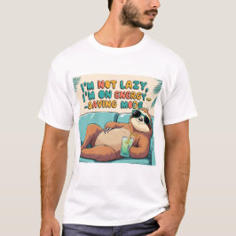Funny Sloth: I'm Not Lazy, I'm on Energy-Saving Mo Tシャツ