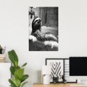 Funny Sloth in Bubble Bath Print, Bathroom Humor ポスター (ホームオフィス)