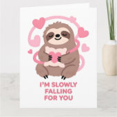 Funny Sloth Love Valentine Greeting Card カード (正面)