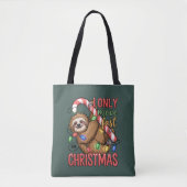Funny Sloth Lover Christmas Cute Animal Xmas  トートバッグ (正面)
