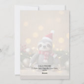 Funny Sloth Merry Slothmas Christmas Holiday Card シーズンカード (裏面)