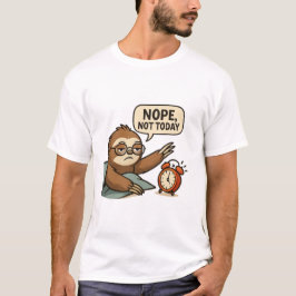 Funny Sloth “Nope, Not Today” Lazy Mood T-Shirt Tシャツ