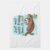 Funny Sloth on a Tree � Just Make It to Friday Ove キッチンタオル (縦)