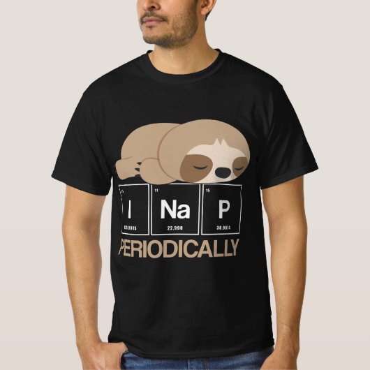 Funny Sloth Periodic Table Science Physics  Tシャツ (正面)