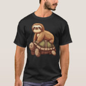 Funny sloth riding on a turtle Graphic Tシャツ (正面)