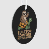 Funny Sloth Riding Turtle オーナメント (正面)