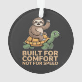 Funny Sloth Riding Turtle オーナメント (裏面)