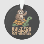 Funny Sloth Riding Turtle オーナメント (正面)