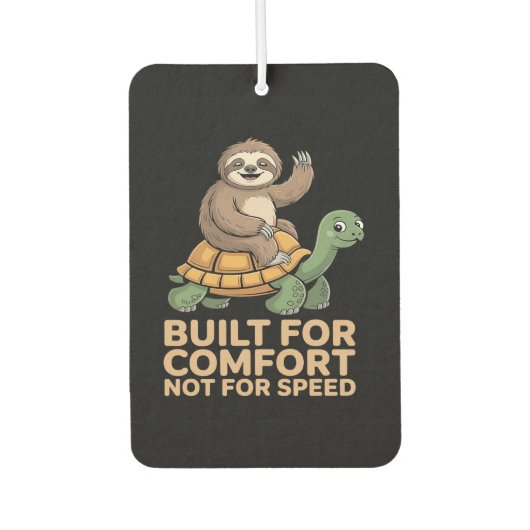 Funny Sloth Riding Turtle カーエアーフレッシュナー (正面)