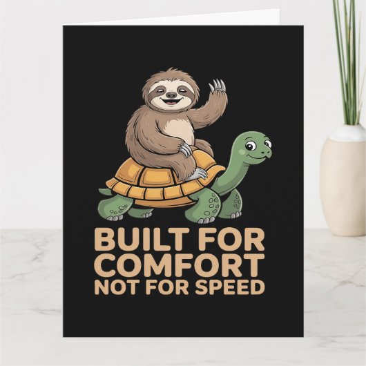 Funny Sloth Riding Turtle カード (正面)