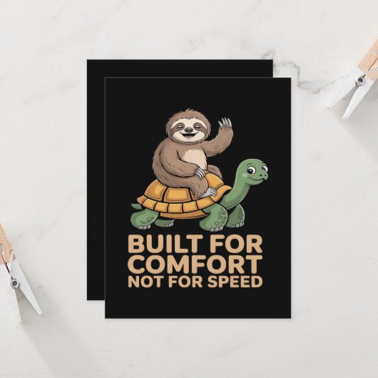 Funny Sloth Riding Turtle カード (正面/裏面インサイチュ)
