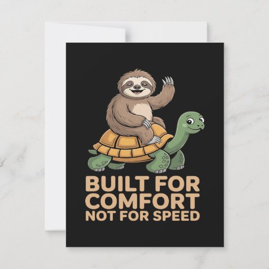 Funny Sloth Riding Turtle カード (裏面)