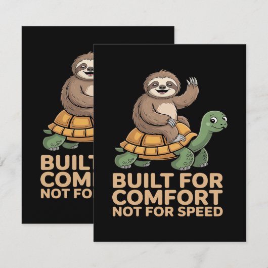 Funny Sloth Riding Turtle カード (正面/裏面)