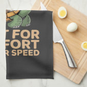 Funny Sloth Riding Turtle キッチンタオル (四つ折り)