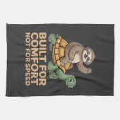 Funny Sloth Riding Turtle キッチンタオル (横)