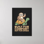 Funny Sloth Riding Turtle キャンバスプリント (正面)