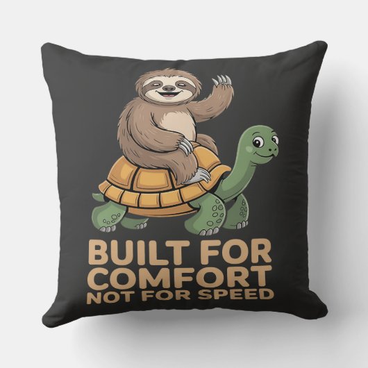 Funny Sloth Riding Turtle クッション (裏面)