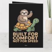 Funny Sloth Riding Turtle サンキューカード (裏面)