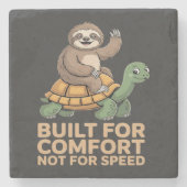 Funny Sloth Riding Turtle ストーンコースター (正面)