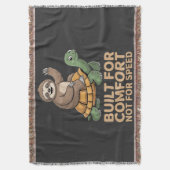 Funny Sloth Riding Turtle スローブランケット (正面縦)