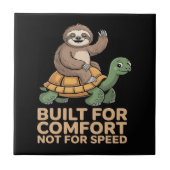Funny Sloth Riding Turtle タイル (正面)