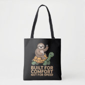 Funny Sloth Riding Turtle トートバッグ (正面)