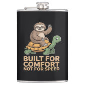 Funny Sloth Riding Turtle フラスク (正面)