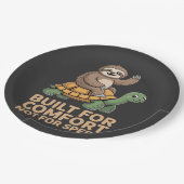 Funny Sloth Riding Turtle ペーパープレート (アングル)