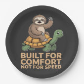Funny Sloth Riding Turtle ペーパープレート (正面)