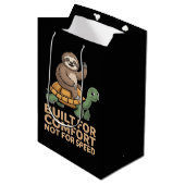 Funny Sloth Riding Turtle ミディアムペーパーバッグ (正面アングル)