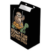 Funny Sloth Riding Turtle ミディアムペーパーバッグ (裏面アングル)