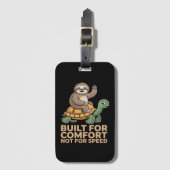 Funny Sloth Riding Turtle ラゲッジタグ (正面縦)