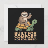 Funny Sloth Riding Turtle 招待状 (正面)