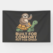 Funny Sloth Riding Turtle 横断幕 (横)