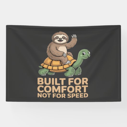 Funny Sloth Riding Turtle 横断幕 (横)