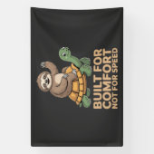 Funny Sloth Riding Turtle 横断幕 (縦)