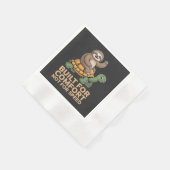 Funny Sloth Riding Turtle 縁ありカクテルナプキン (角)