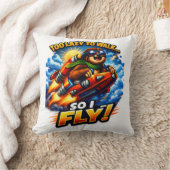 Funny Sloth Rocket Meme, Too Lazy to Walk So I Fly クッション (ブランケット)