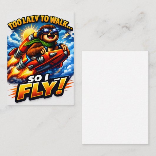 Funny Sloth Rocket Meme, Too Lazy to Walk So I Fly ノートカード (正面/裏面)