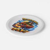 Funny Sloth Rocket Meme, Too Lazy to Walk So I Fly ペーパープレート (アングル)