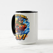 Funny Sloth Rocket Meme, Too Lazy to Walk So I Fly マグカップ (正面左)