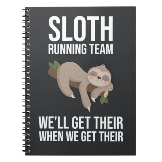 Funny Sloth Running Team Gifts Slow Runners  ノートブック (正面)