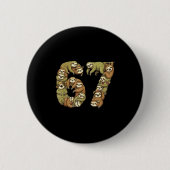 Funny Sloth Tribal 6 7 Meme Six Seven Love  缶バッジ (正面)