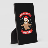 Funny Sloth wake me up when its Christmas Xmas Cut フォトプラーク (側面)