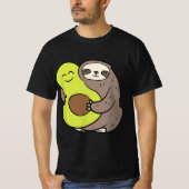 Funny Sloth With Avocado Vegan Cute Sloth Avocado  Tシャツ (正面)
