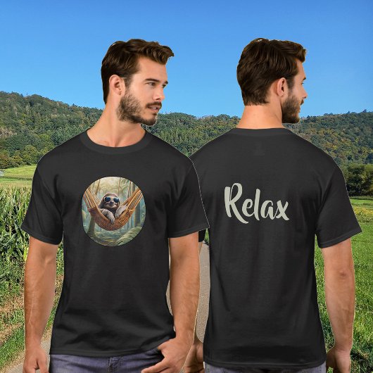 Funny sloth with sunglasses in a hammock tシャツ