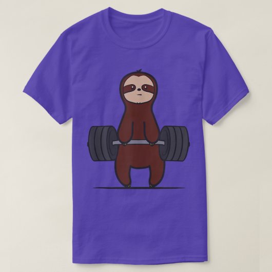 Funny Sloth Workout Gym Tシャツ (デザイン正面)