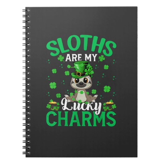Funny Sloths Are My Lucky Charms Sloth St Patrick' ノートブック (正面)