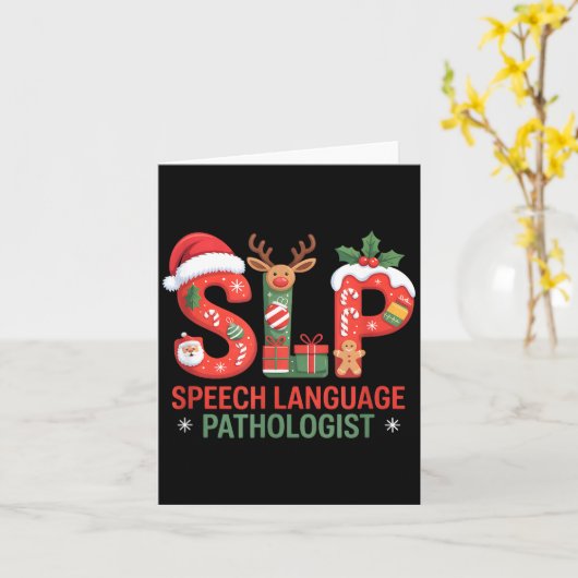 Funny Slp Christmas Speech Language Pathologist Ho カード (黄色い花)