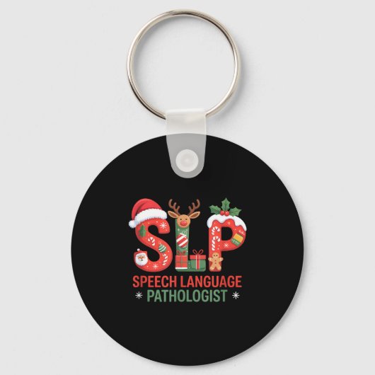 Funny Slp Christmas Speech Language Pathologist Ho キーホルダー (正面)